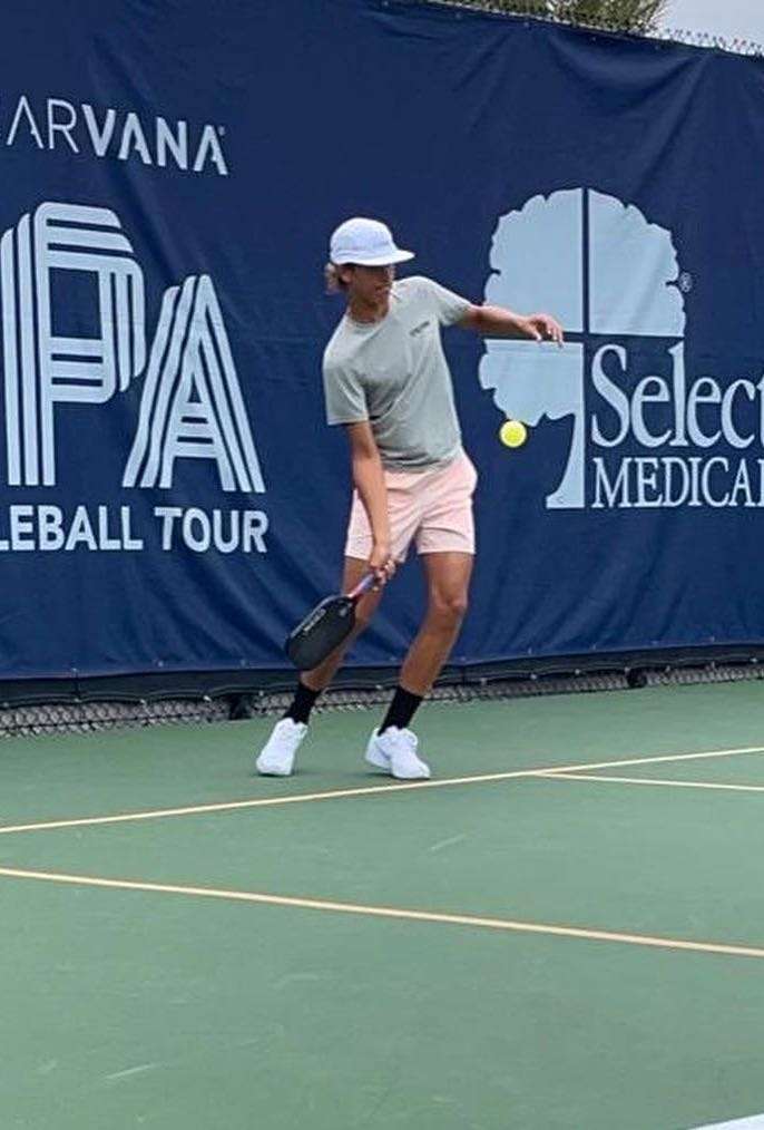 pickblall tournament ready player hitting a forehand shot